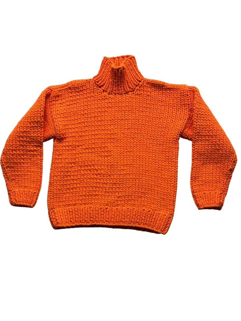 Tory Burch Tory Sport Women's Orange Chunky Knit Turtleneck Sweater Size Small